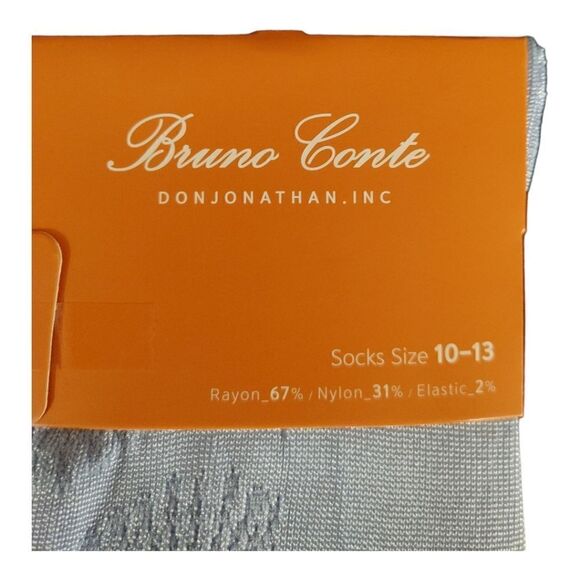 BRUNO CONTE MEN'S LIGHT BLUE SILKY DRESS SOCK FASHION COLORS . BCS2004. - Picture 4 of 4